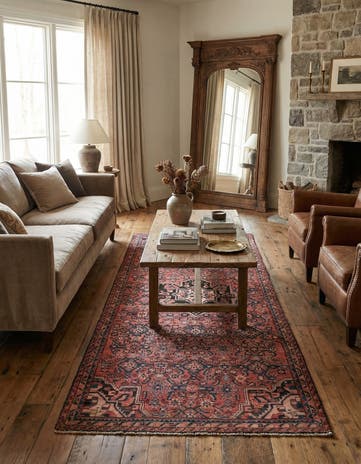 3' 10 x 9' 6 Hand Knotted Ultra Vintage Persian Wool Runner Rug