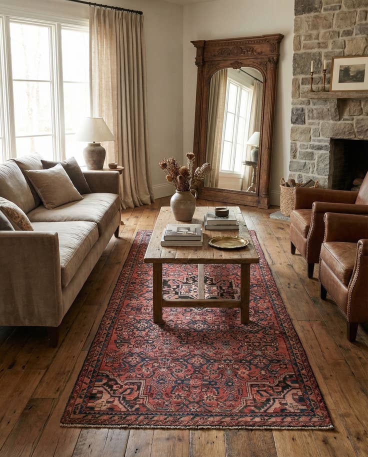 Detail image of 3' 10 x 9' 6 Hand Knotted Ultra Vintage Persian Wool Runner Rug