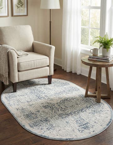 Blue Derbyshire Oval Rug