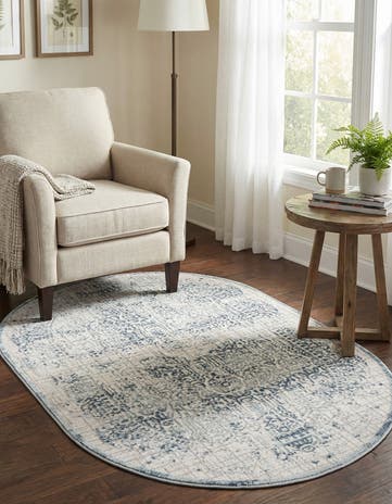 Blue Derbyshire Oval Rug