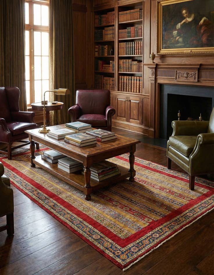 Detail image of 5' 2 x 7'  Hand Knotted Ariana Ziegler Rug