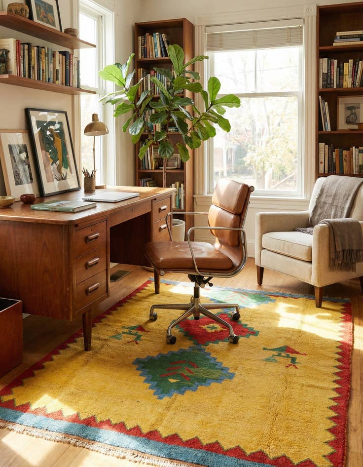 Detail image of 4' 9 x 5' 1  Hand Knotted Kashkuli Gabbeh Wool Rug