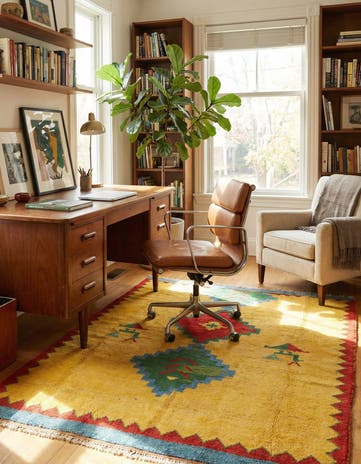 4' 9 x 5' 1 Hand Knotted Kashkuli Gabbeh Wool Rug