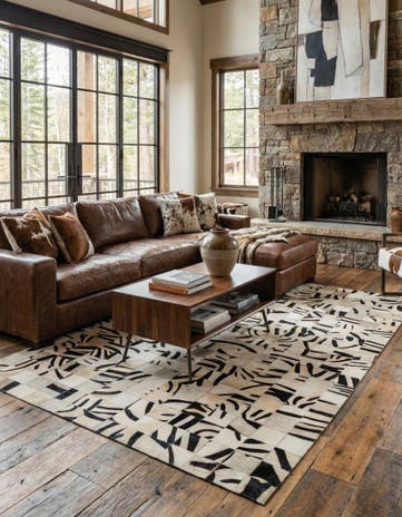 5' x 7' 10 Cowhide - Patchwork Rug