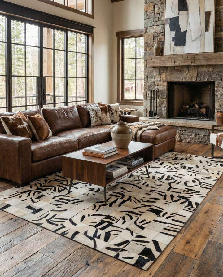 5' x 7' 10 Cowhide - Patchwork Rug