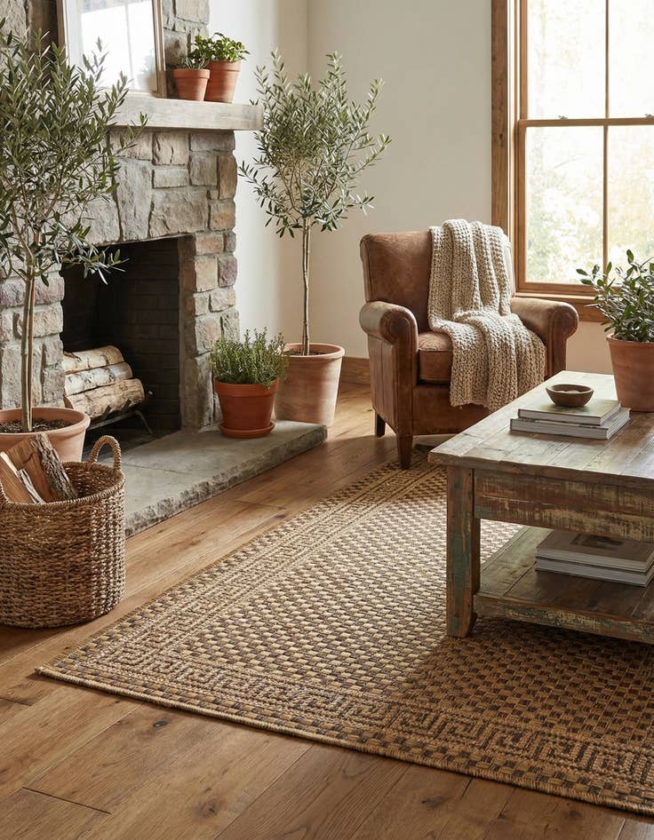 Detail image of  2' 2 x 3'  Washable Border Indoor / Outdoor Rug