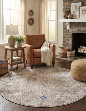 5' 3 x 5' 3 Gabbeh Round Rug