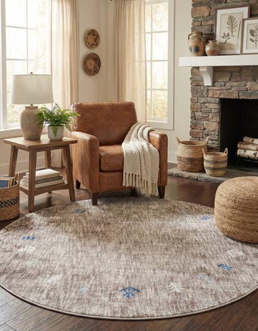 5' 3 x 5' 3 Gabbeh Round Rug
