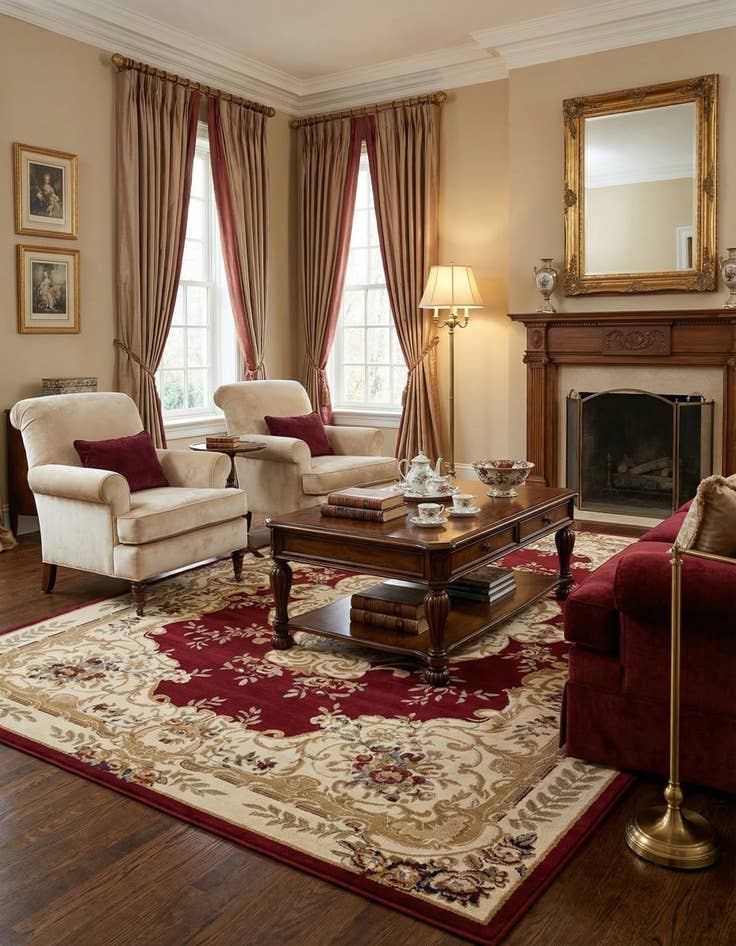 Detail image of 9' x 12' Classic Aubusson Rug