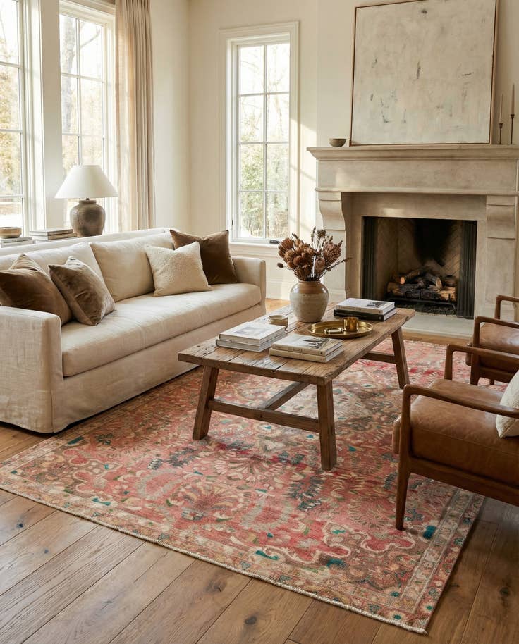 Detail image of 6' 5 x 10' Hand Knotted Ultra Vintage Persian Wool Rug