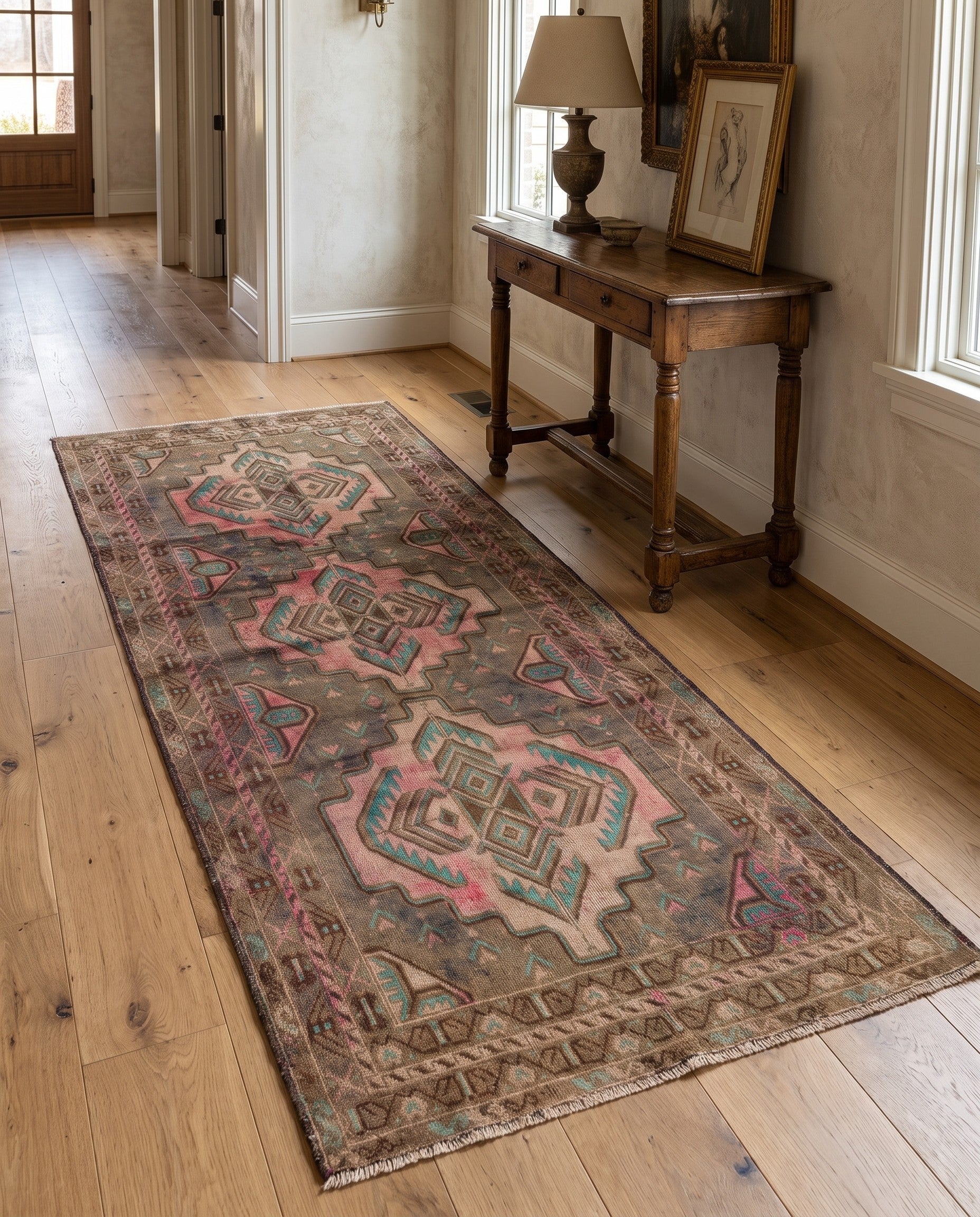 3' 4 x 6' 9 Hand Knotted Ultra Vintage Persian Wool Runner Rug