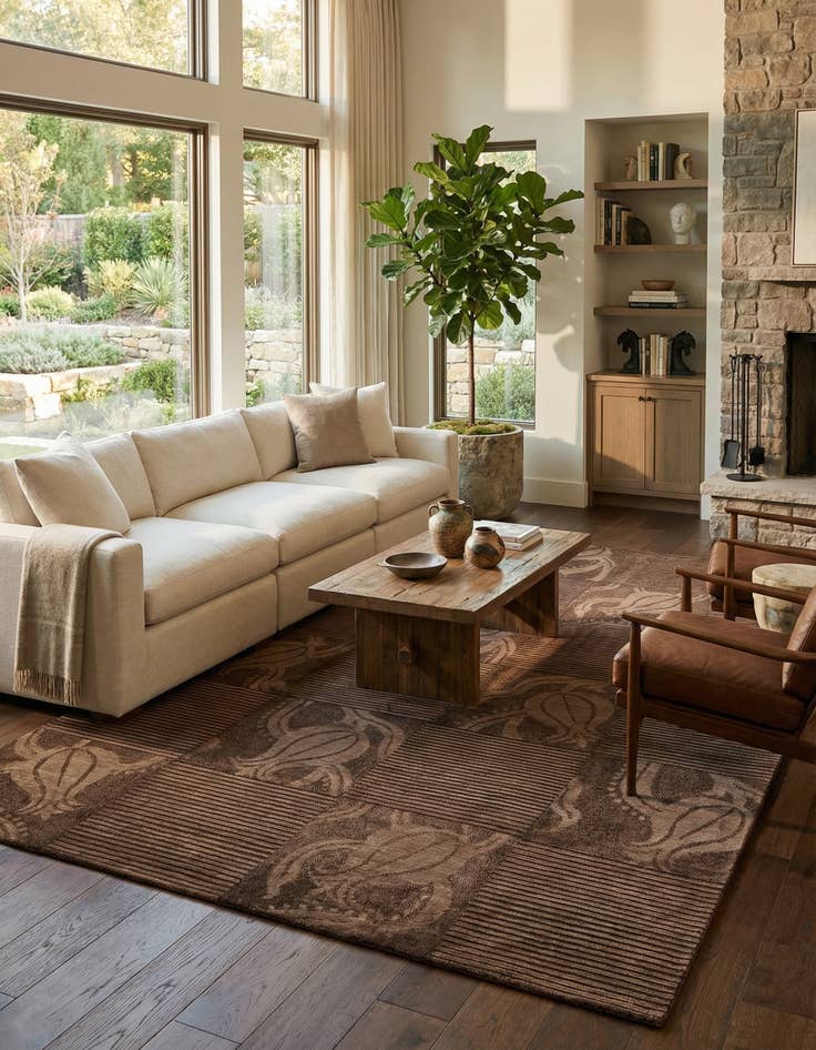 Detail image of  6' 8 x 9' 11  Hand Knotted Darya Wool Rug