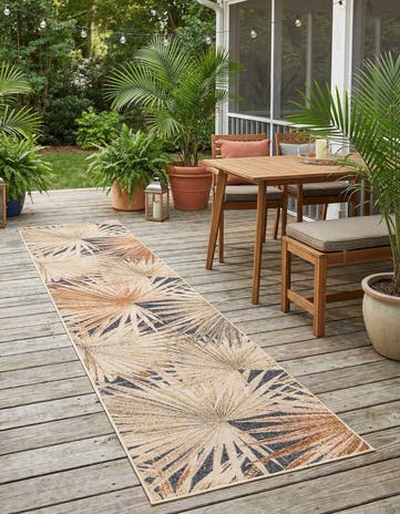 2' 7 x 12' Easy-Clean Botanical Indoor / Outdoor Runner Rug