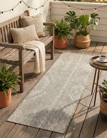 2' x 6' Easy-Clean Bohemian Indoor / Outdoor Runner Rug