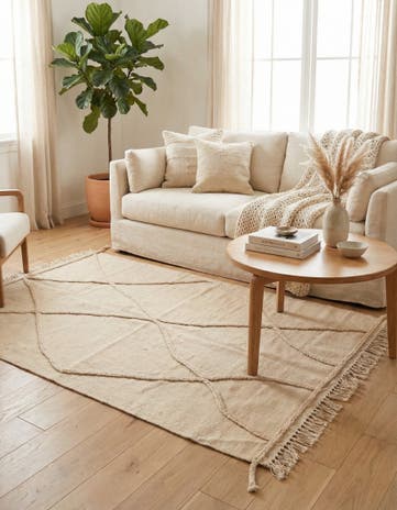 3' 5 x 5' 1 Hand Knotted Moroccan Wool Rug