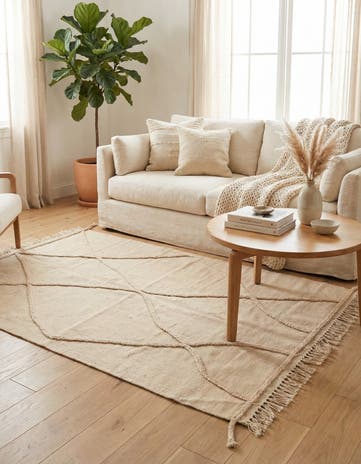 3' 5 x 5' 1 Hand Knotted Moroccan Wool Rug