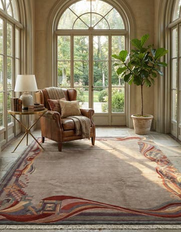 8' 3 x 9' 11 Hand Knotted Tibet Wool Rug