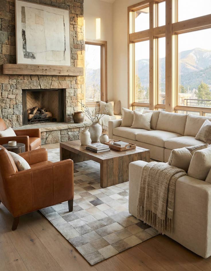 Detail image of  8' x 9' 10 Cowhide Leather Rug