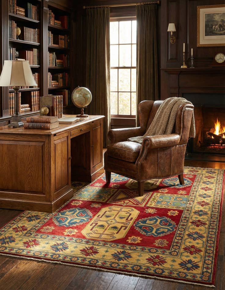 Detail image of 5' x 6' 8  Hand Knotted Kazak Rug