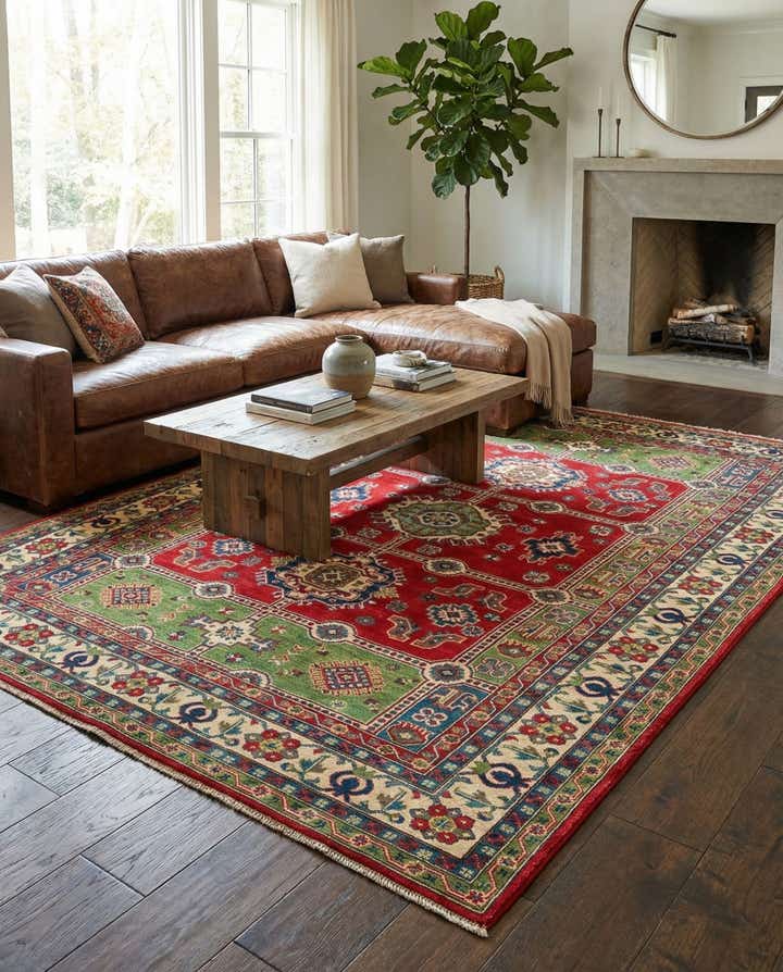 6' 9 x 9' 6 Hand Knotted Kazak Rug