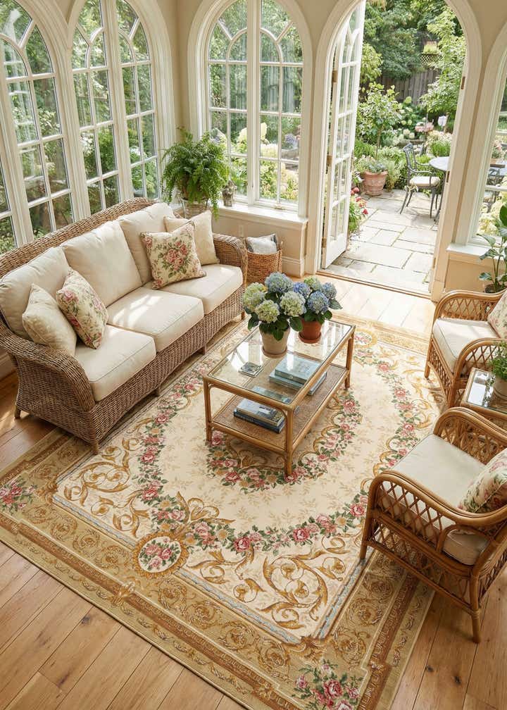 9' x 12' Easy-Clean Traditional Indoor / Outdoor Rug
