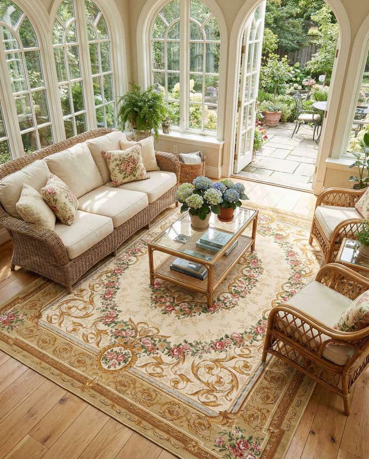 9' x 12' Easy-Clean Traditional Indoor / Outdoor Rug