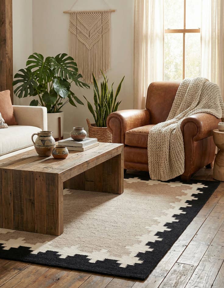 Detail image of 3' 1 x 5' 1  Hand Woven Kilim Wool Rug