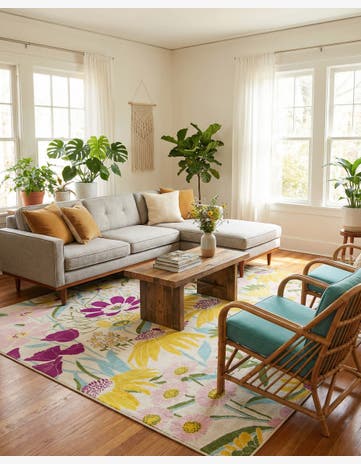 White Bloom Rug