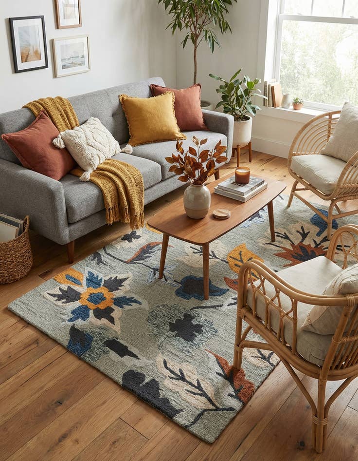 Detail image of 4' x 5' 10 Agra Rug