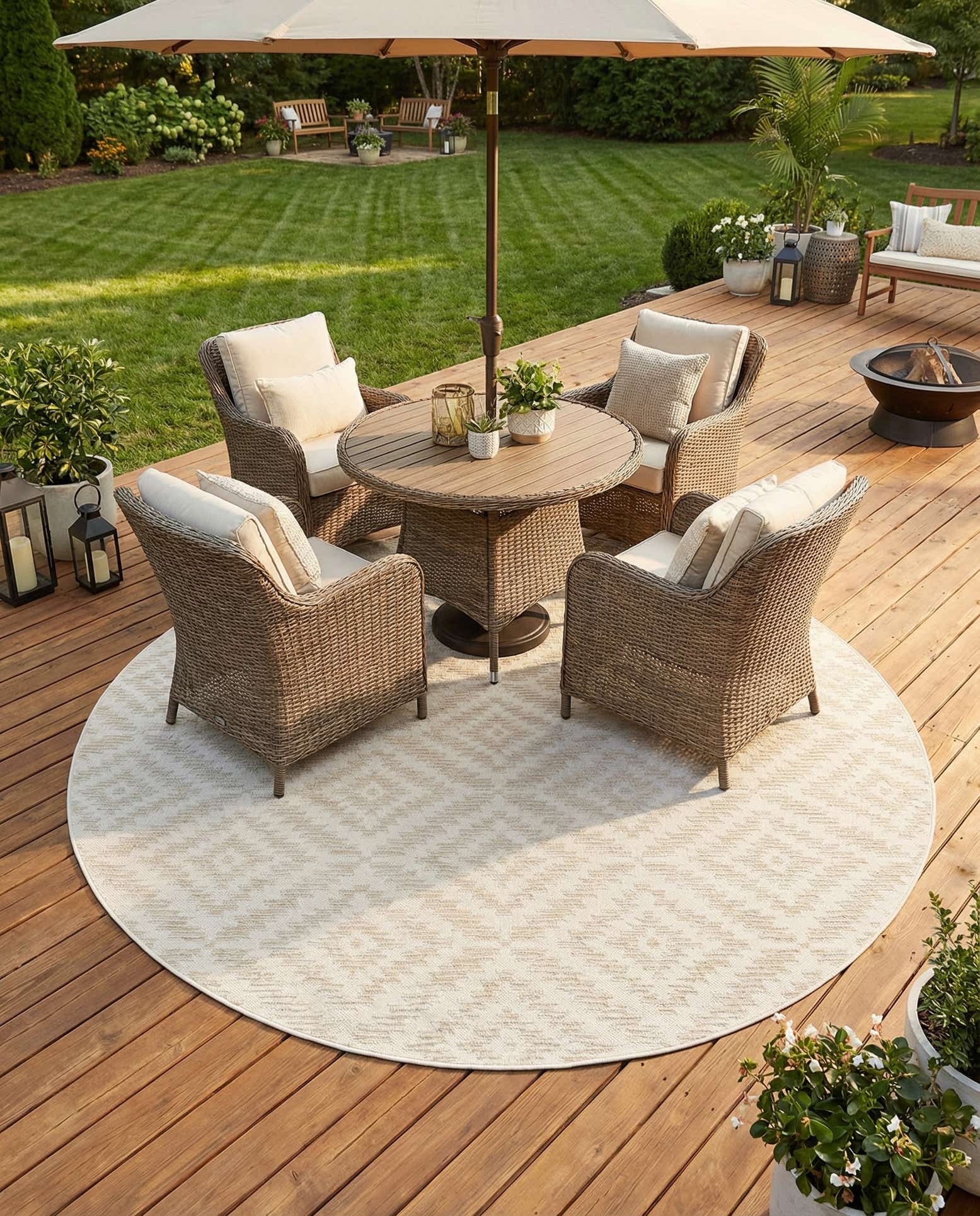 10' x 10' Easy-Clean Sabrina Soto Indoor / Outdoor Round Rug