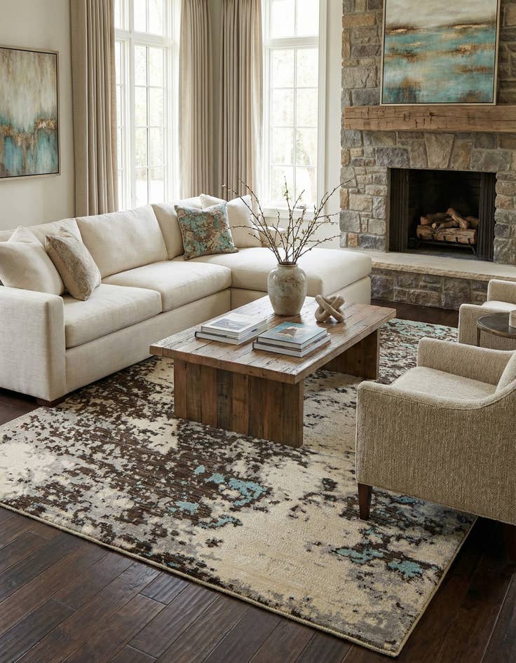 Detail image of  8' x 10' 2  Hand Knotted Darya Wool Rug