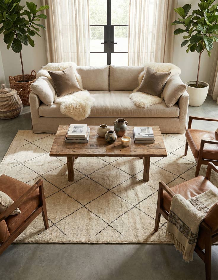 Detail image of  8' 3 x 10'  Hand Knotted Moroccan Wool Rug