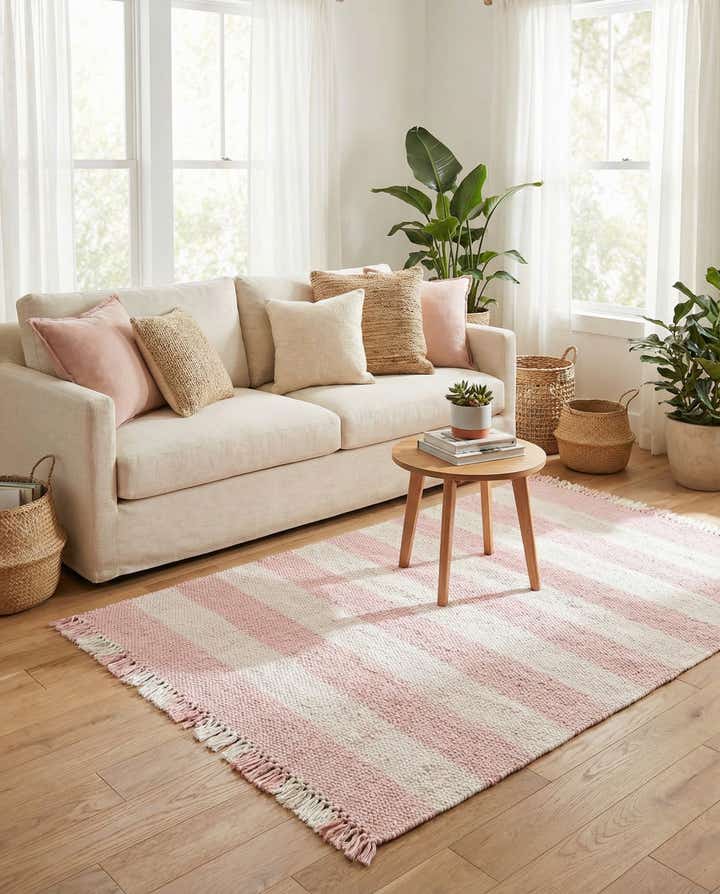 4' x 6' Easy-Clean Eco Plaid Washable Indoor / Outdoor Rug
