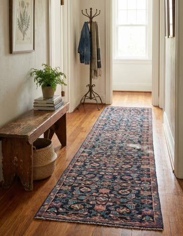 2' 1 x 9' 4 Hand Knotted Ultra Vintage Persian Wool Runner Rug