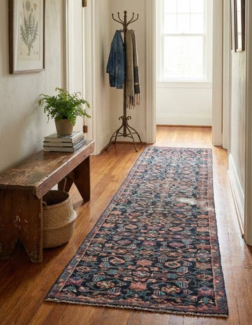 2' 1 x 9' 4 Hand Knotted Ultra Vintage Persian Wool Runner Rug