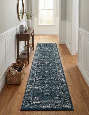 Navy Blue Charleston Runner Rug