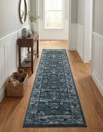 Navy Blue Charleston Runner Rug