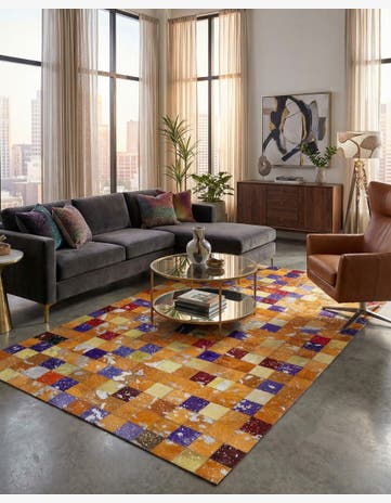 4' 11 x 7' 11 Cowhide - Patchwork Rug