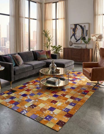 4' 11 x 7' 11 Cowhide - Patchwork Rug