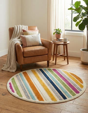 3' 3 x 3' 3 Easy-Clean Aruba Indoor / Outdoor Round Rug
