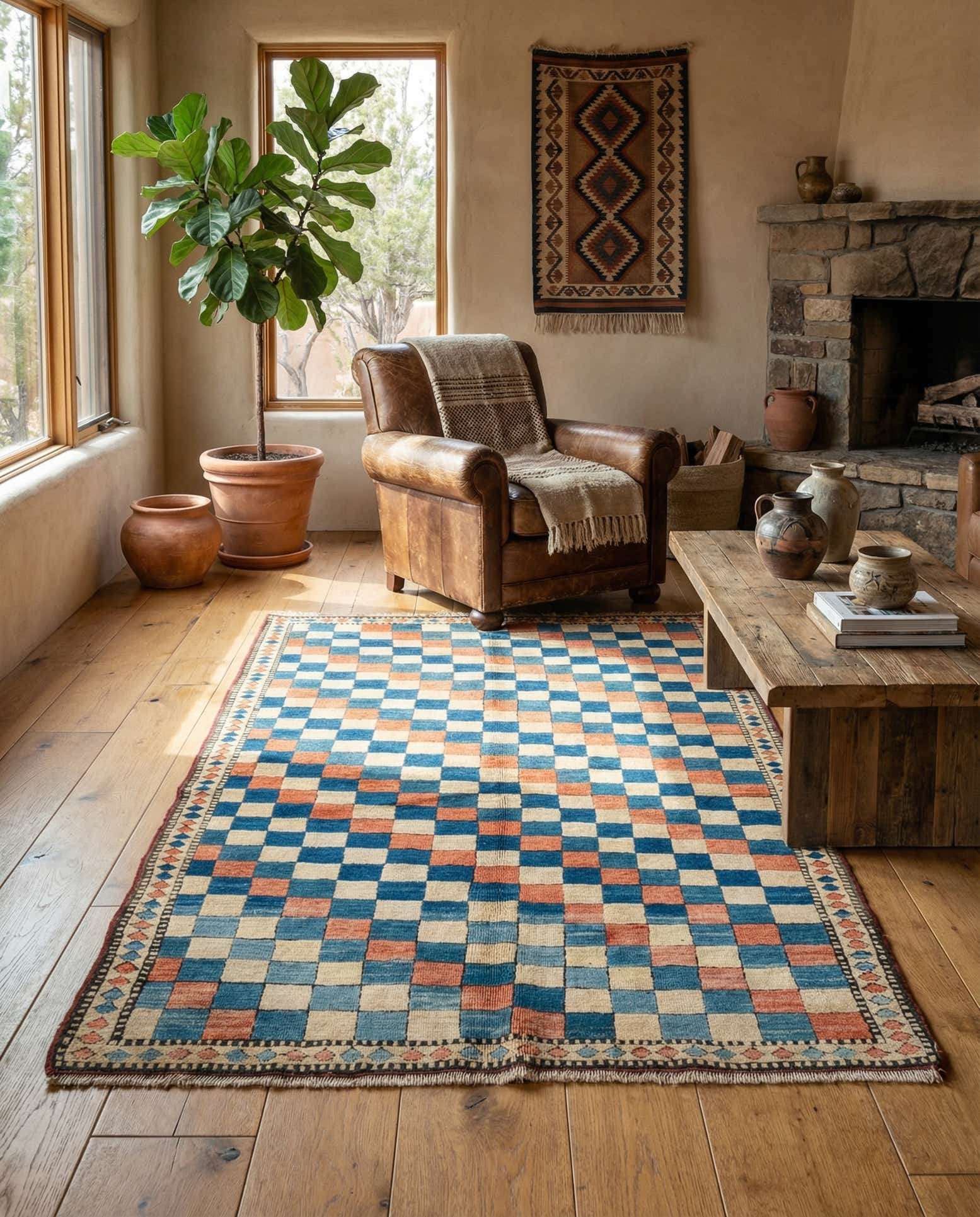4' 4 x 7' 4 Hand Knotted Kars Wool Rug
