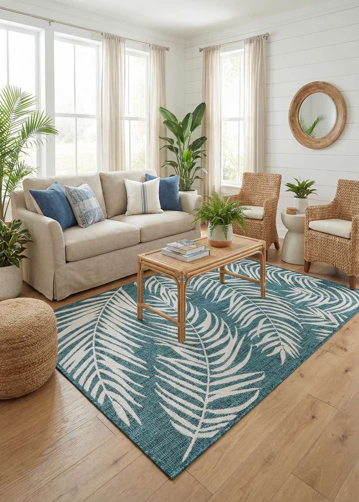 4' x 6' Easy-Clean Botanical Indoor / Outdoor Rug