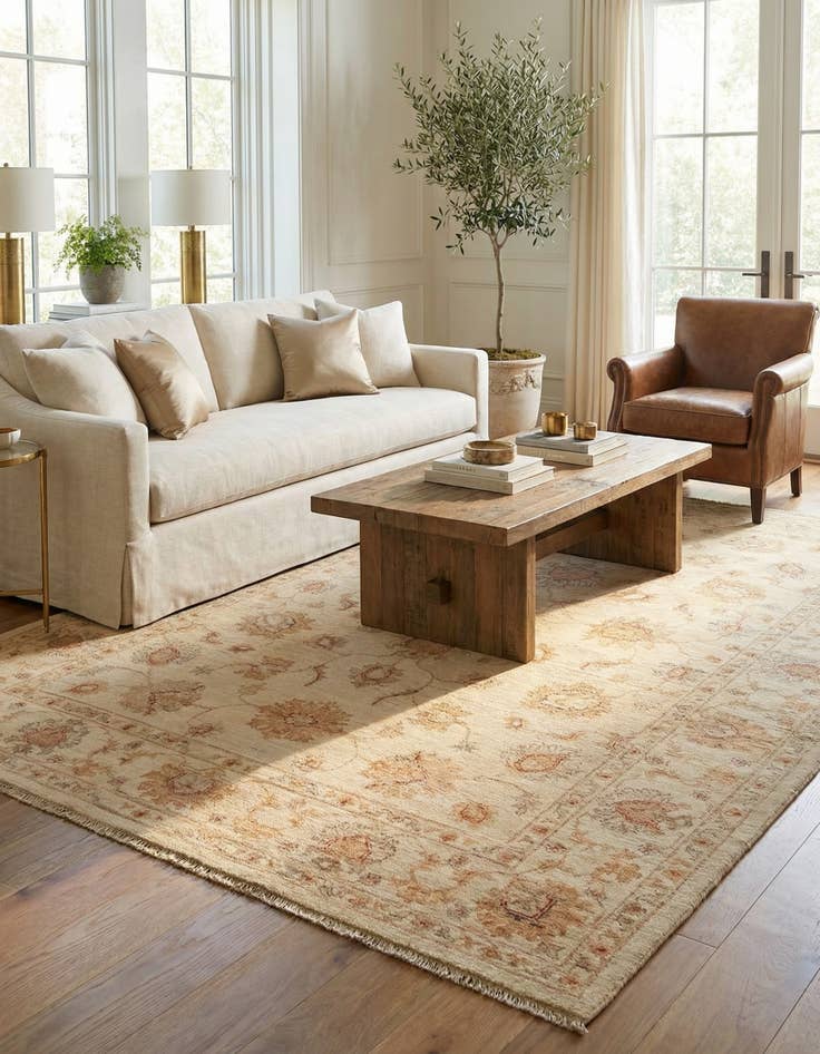 Detail image of  5' 8 x 7' 8  Hand Knotted Peshawar Ziegler Rug