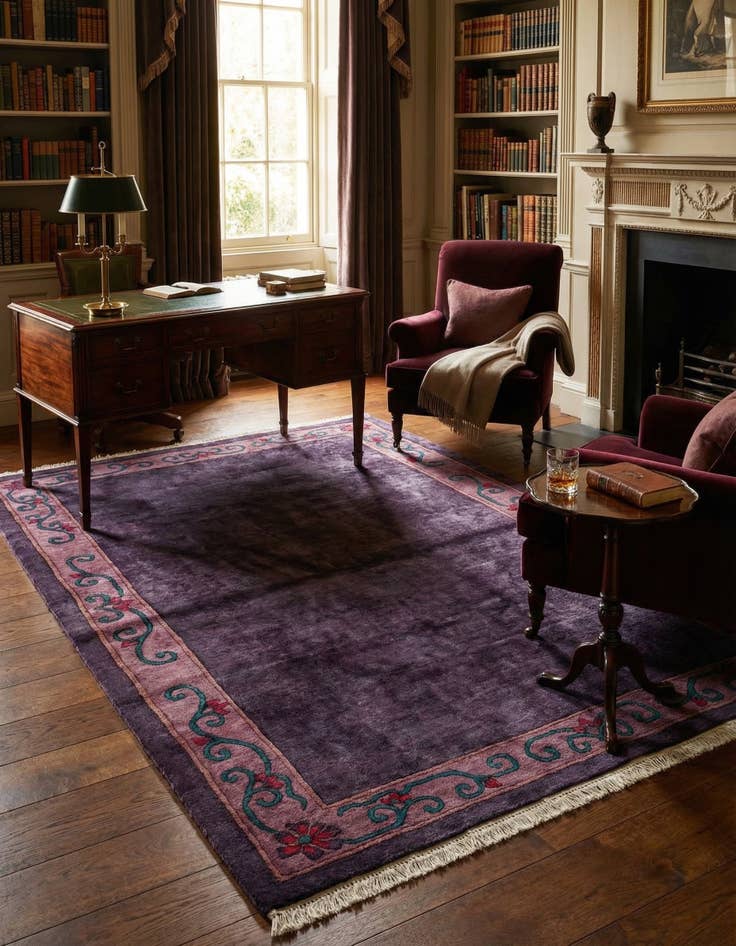 Detail image of  6' 10 x 9' 7  Hand Knotted Tibet Wool Rug