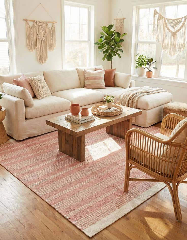 Detail image of 10' x 10'  Hand Woven Lariat Square Rug