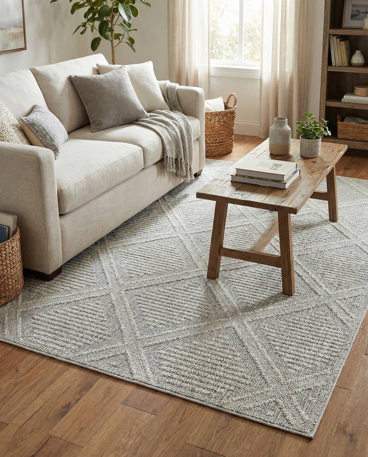 Detail image of 5' 3 x 8' Easy-Clean Trellis Indoor / Outdoor Rug