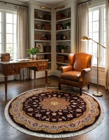 3' 4 x 3' 4 Tabriz Round Rug