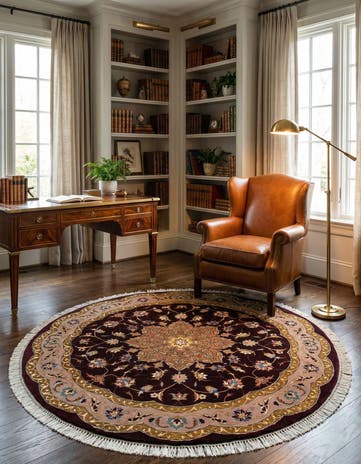 3' 4 x 3' 4 Tabriz Round Rug