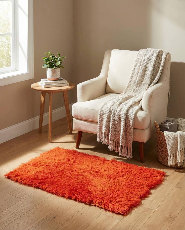 Detail image of 2' 6 x 4' Hand Knotted Moroccan Wool Runner Rug