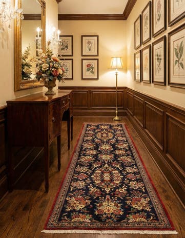 2' 7 x 6' 10 Hand Knotted Qom Persian Runner Rug